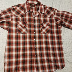 Plains XL Mens Plaid Western Shirt