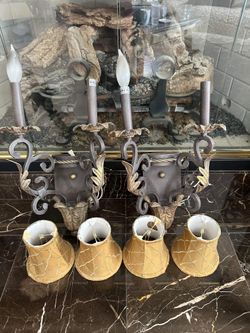 Vintage Wall Sconces European Style Pair Of Two