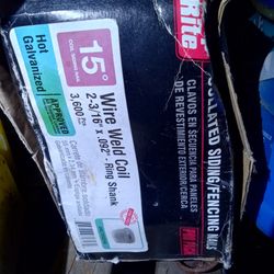 Wire Coil Roof Nails 15deg, 3600 Count
