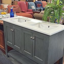 Double Sink Vanity W/2 Cabinets 