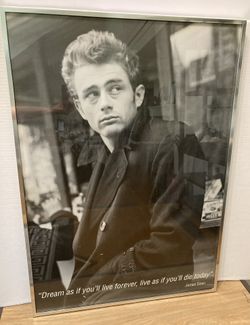 James Dean (31x 24) "Dream As If You'll Live Forever" Print with Metal Frame