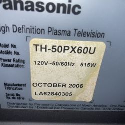 Panasonic 50 Inch Tv  2006 