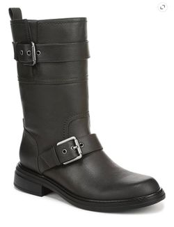Naturalizer Latoya Mid Shaft Moto Boots Steel Grey Size 9