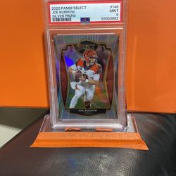 2020 Panini Select Football Joe Burrow Silver Halo Prizm RC.