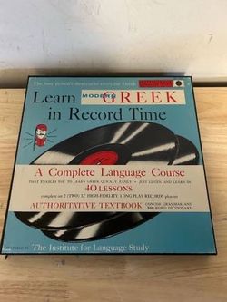 Learn Modern Greek In Record Time 40 Lessons Complete On 2 Long Play Records