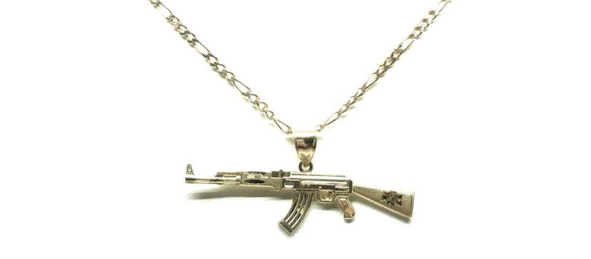 14 K Gold Pendant Ak47