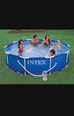 Intex above ground pool 1185 gallon summer fun backyard adult kids swim heat pump house furniture 