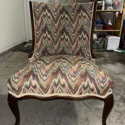 Vintage Wooden & Fabric Chair