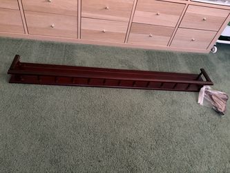 Vintage “The Bombay Company” dark mahogany wood wall/peg rail shelf