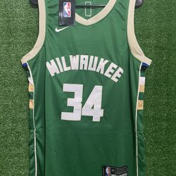 GIANNIS ANTETOKOUNMPO MILWAUKEE BUCKS NIKE JERSEY BRAND NEW WITH TAGS SIZES MEDIUM AND XL AVAILABLE 