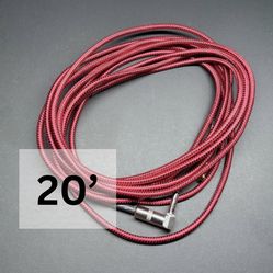 20’ — Guitar Cable — Right Angle — Red