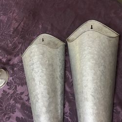 Set Of 2 Galvanized Wall Hanging Planters