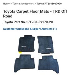 2018-22 Toyota 4runner Trd floor mats