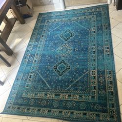 🏡 Serape Collection Rug – Turquoise/Blue | 155x230cm