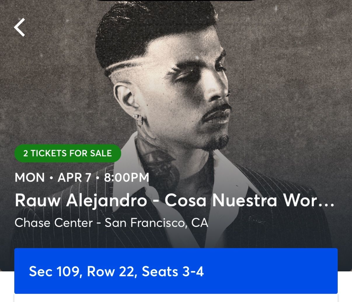 RAUW ALEJANDRO SAN FRANCISCO APRIL 7th