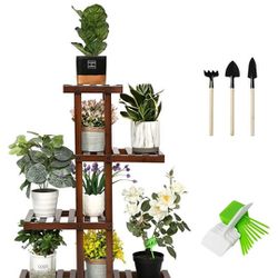 Brand new Bamboo 4 Tier 8 Potted Plant Stand . 