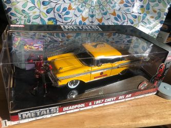 Sealed Jada Metals Die Cast Deadpool 1957 Chevy Bel Air