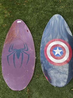 Set Of 2 New Spider-Man And Captain America Skimboards