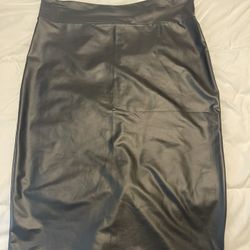 Faux Black Leather Pencil Skirt Size XL