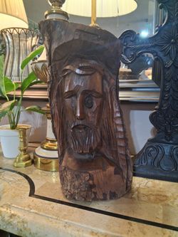 Hand Carved Wood Jesus Christ Figure 
