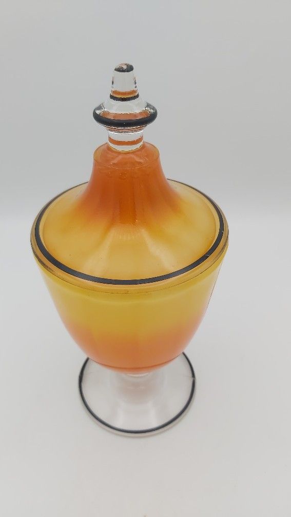 Vintage Glass Apothecary Jar/ Candy Dish