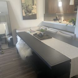 Crate And Barrel Dunewood Charcoal Dining Table