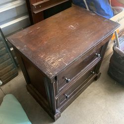 Solid Heavy Wood Nightstand (x2)