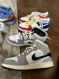 Jordan 1 Mid SE Craft White Cement Grey Black Size 7