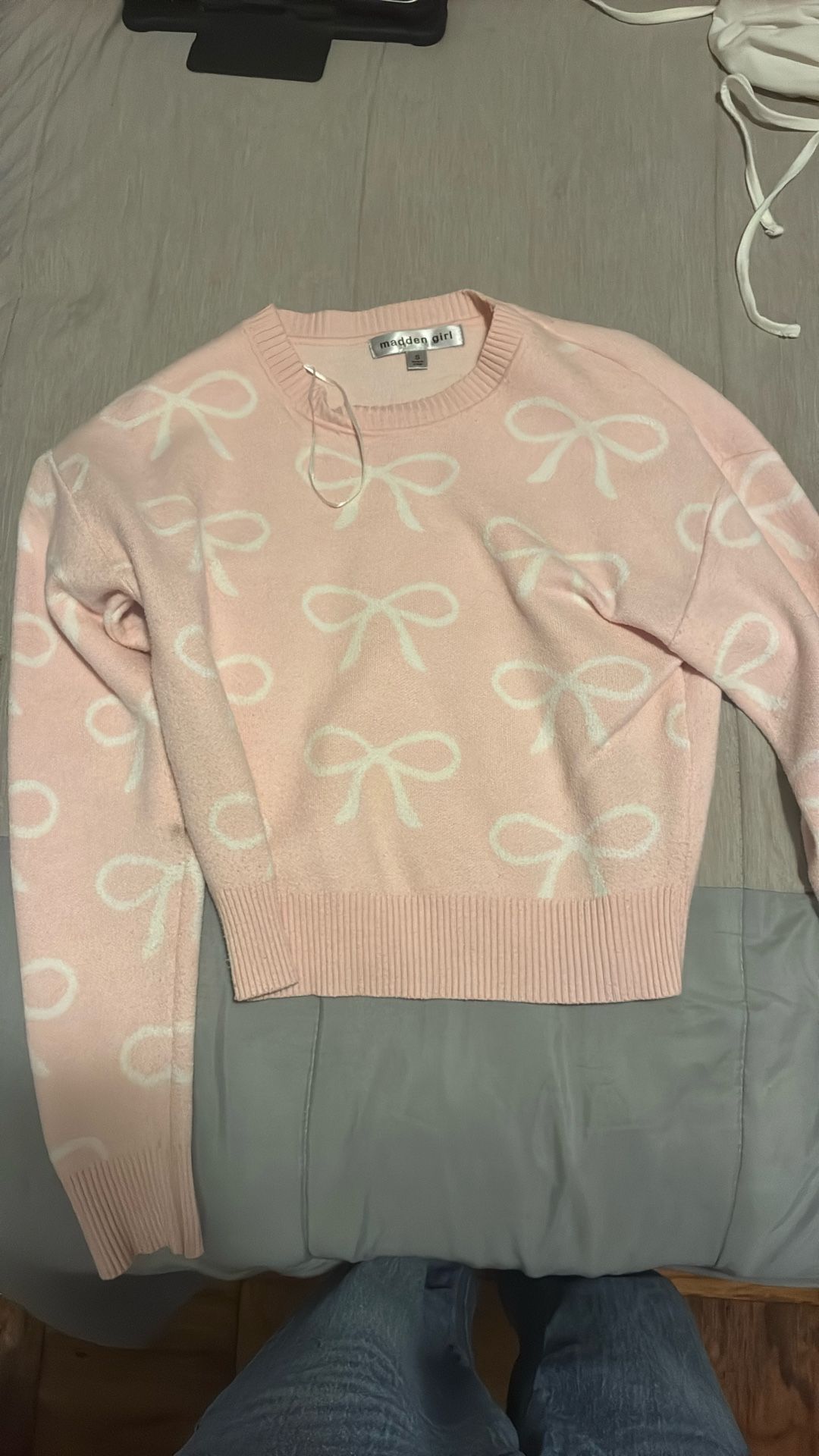 Bow Pink Christmas Sweater