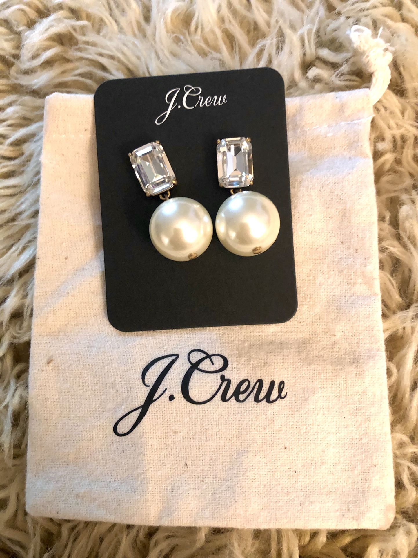 J. Crew Pearl Diamond Earrings 