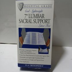 FLA Latex-Free 7" Lumbar Sacral Support White Small(28-32")