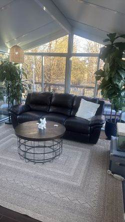 VCF Brown faux leather recliner sofa