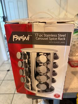 Parini 17 Spice Rack w Glass Jars