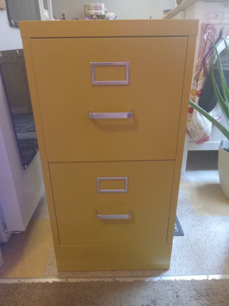 1970s Yellow Filing Cabinet