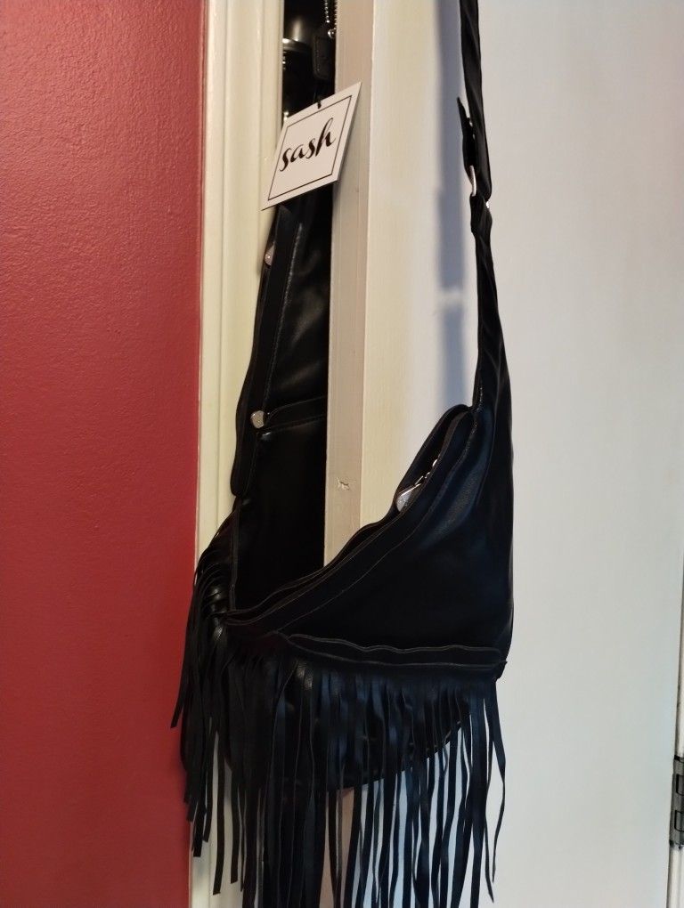 Faux Leather Sash Bag