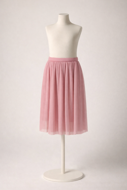 Pink Pleated Midi Skirt – Size 13-14Y – Flowy & Elegant