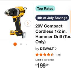 Dewalt Cordless Hammer Drill 