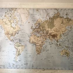 Large Hanging World Map