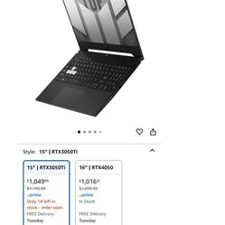 ASUS TUF Dash F15 gamer – i7, RTX 3050 Ti