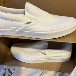 White Vans Slip Ons