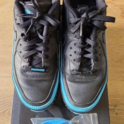 Nike x Undefeated Air Max 90 "Black/Blue Fury" sneakers. size 8.5