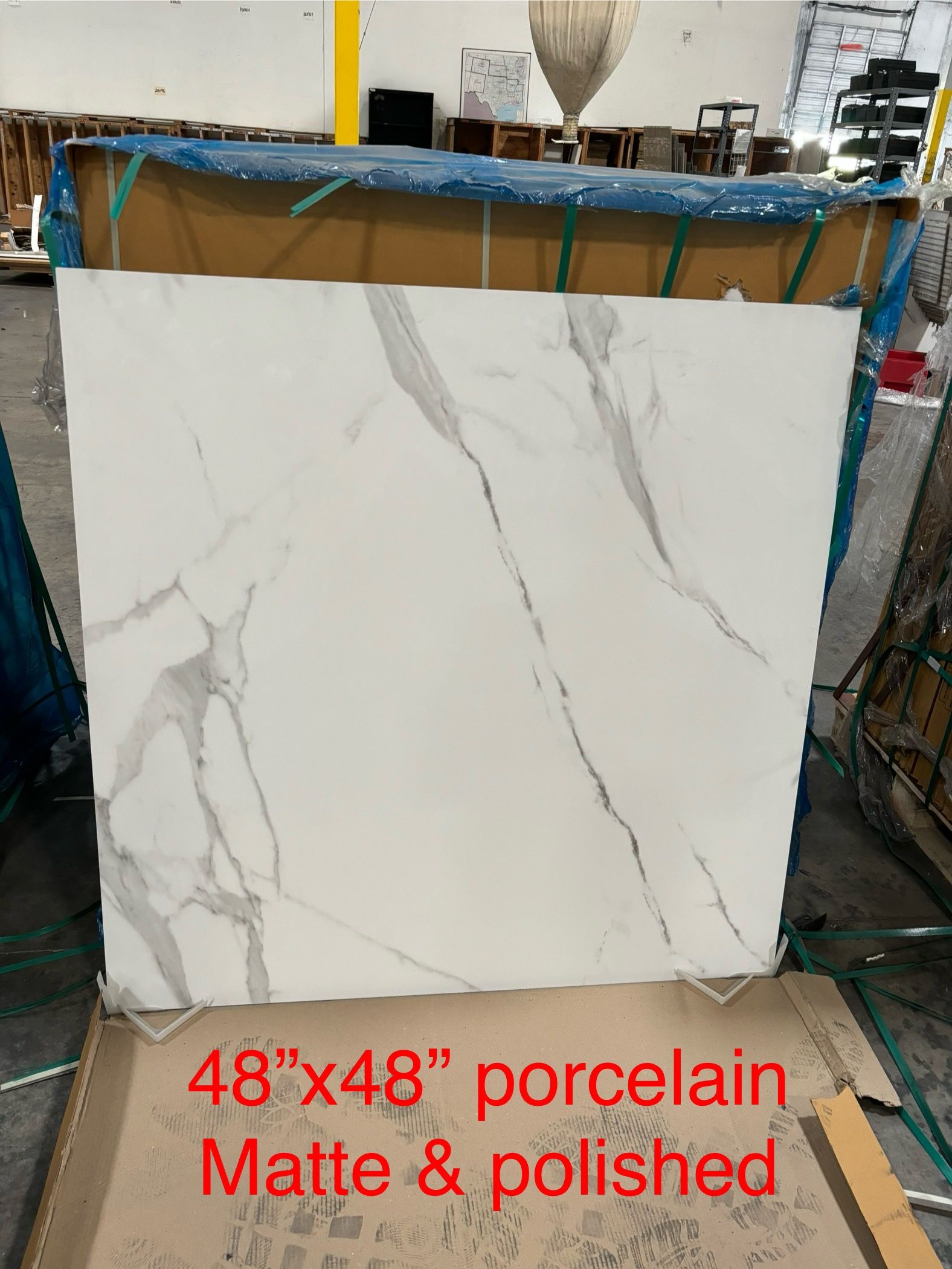 Sale !! Porcelain tile  48”x48”  Only $2.50 per sqft   Matte  713  sqft    Polished  310 sqft  Come visit us us us you won’t be disappointed  