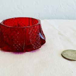 vintage red glass salt cellar