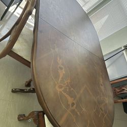 Free ITALIAN MARQUETRY INLAID DINING TABLE & FREE FOURTEEN ROCOCO STYLE CHAIRS