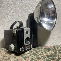 Vintage Kodak Brownie Hawkeye Flash Camera with flash attachment