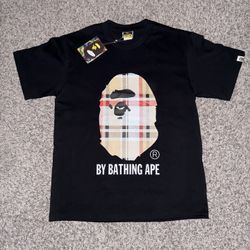 BAPE Plaid Ape Head T-Shirt Black