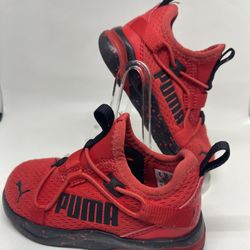 Puma Softride Rift 6c ~ Kids ~ Children’s Shoes ! Red / Black ~ Slip on !