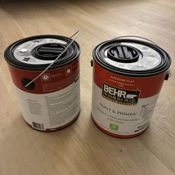 Behr White Paint (flat) 2 Cans 