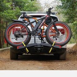 Gearantics 2 E-Bike Rack for Tow Hitch Mount–2-Bike Platform Rack for Cars SUVs