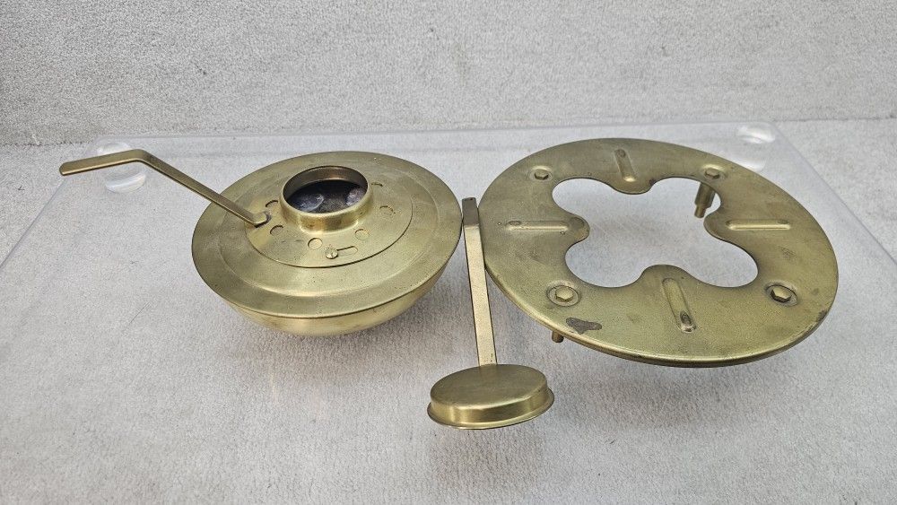 Vintage brass kerosene warming stove chafing dish
